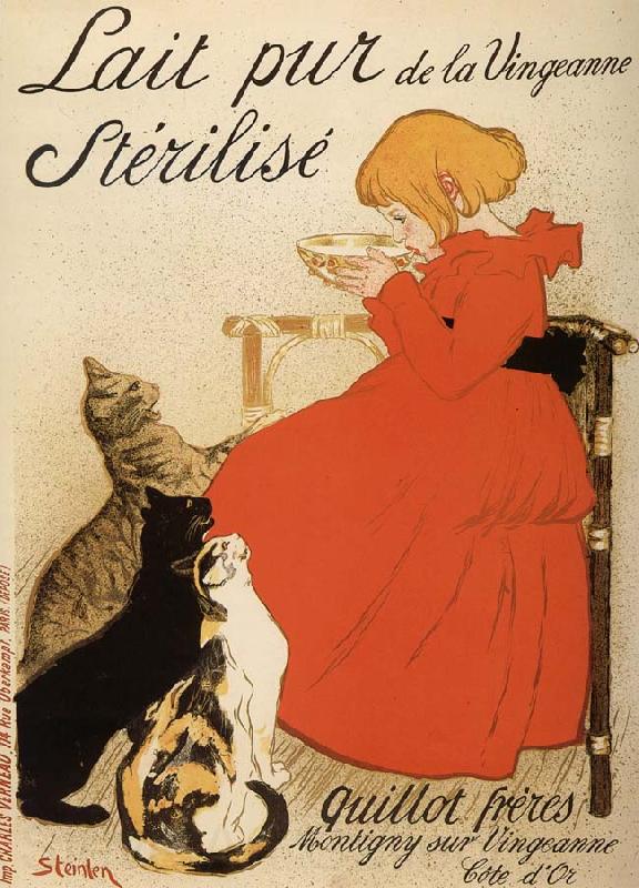theophile-alexandre steinlen Poster Advetising Sterilized Milk Norge oil painting art
